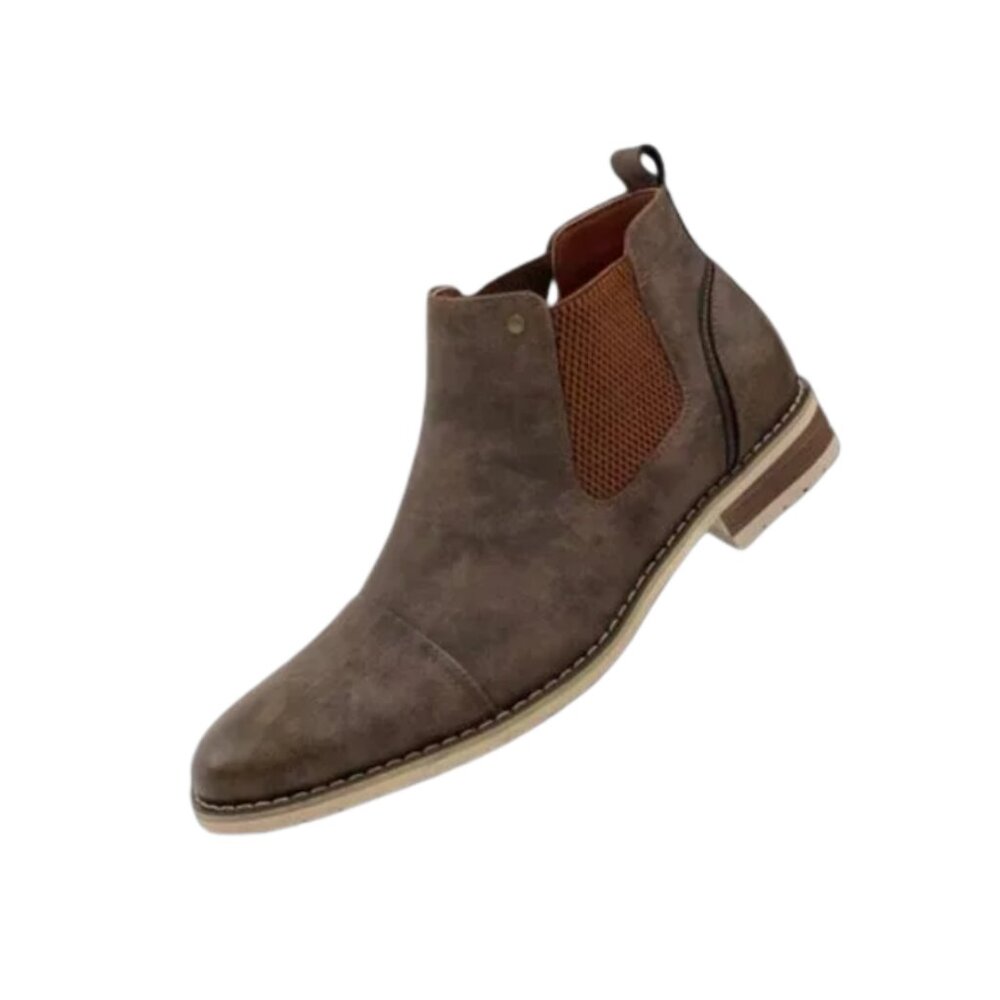 Ferro Aldo Chelsea Suede Slip-on Pull-up Ankle Boots - Size 10 - Brown